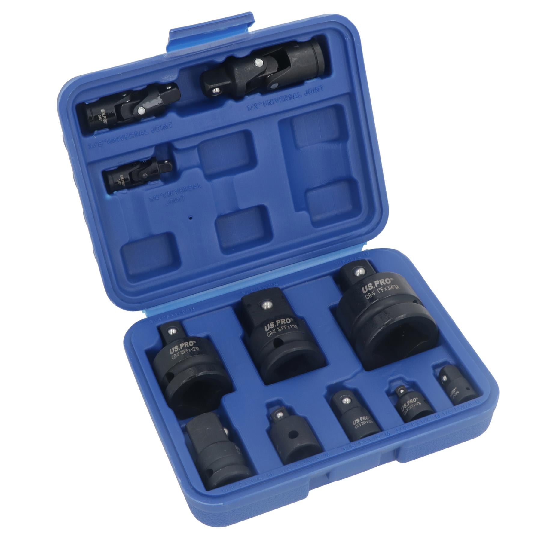 Adaptateur de douille à choc, réducteur élévateur et jeu de joints universels 11 pièces BERGEN AT881