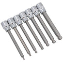 7pc 3/8" Drive Ball Ended Metric Extra Long Allen Hex Keys 3 - 10mm Bit Sockets