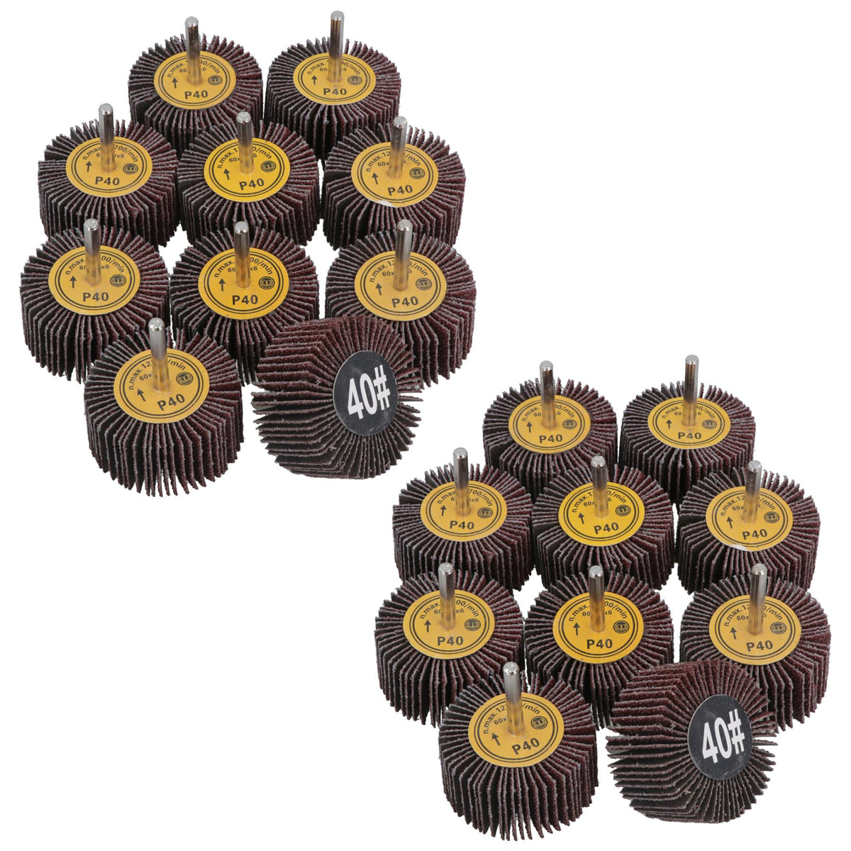 60mm 40 Grit Abrasive Flap Wheel Discs Sanding Rust Removal 6mm Shank