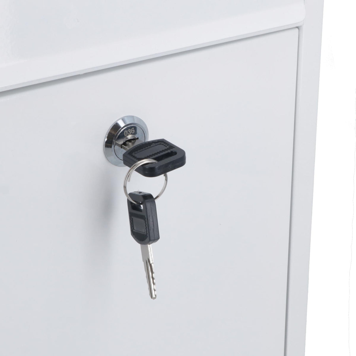 White Wall Mounted Lockable Metal Post Box Outdoor Letter Mail Box Keyed