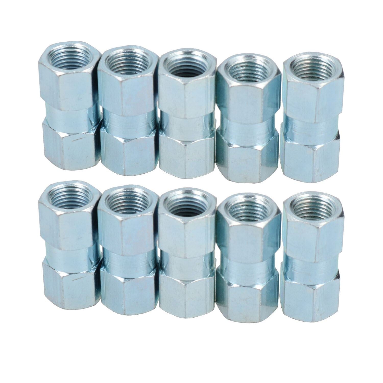 M10 x 1mm Inline Female Brake Pipe Joiner Connector Fitting For 3/16” Pipe 10pc