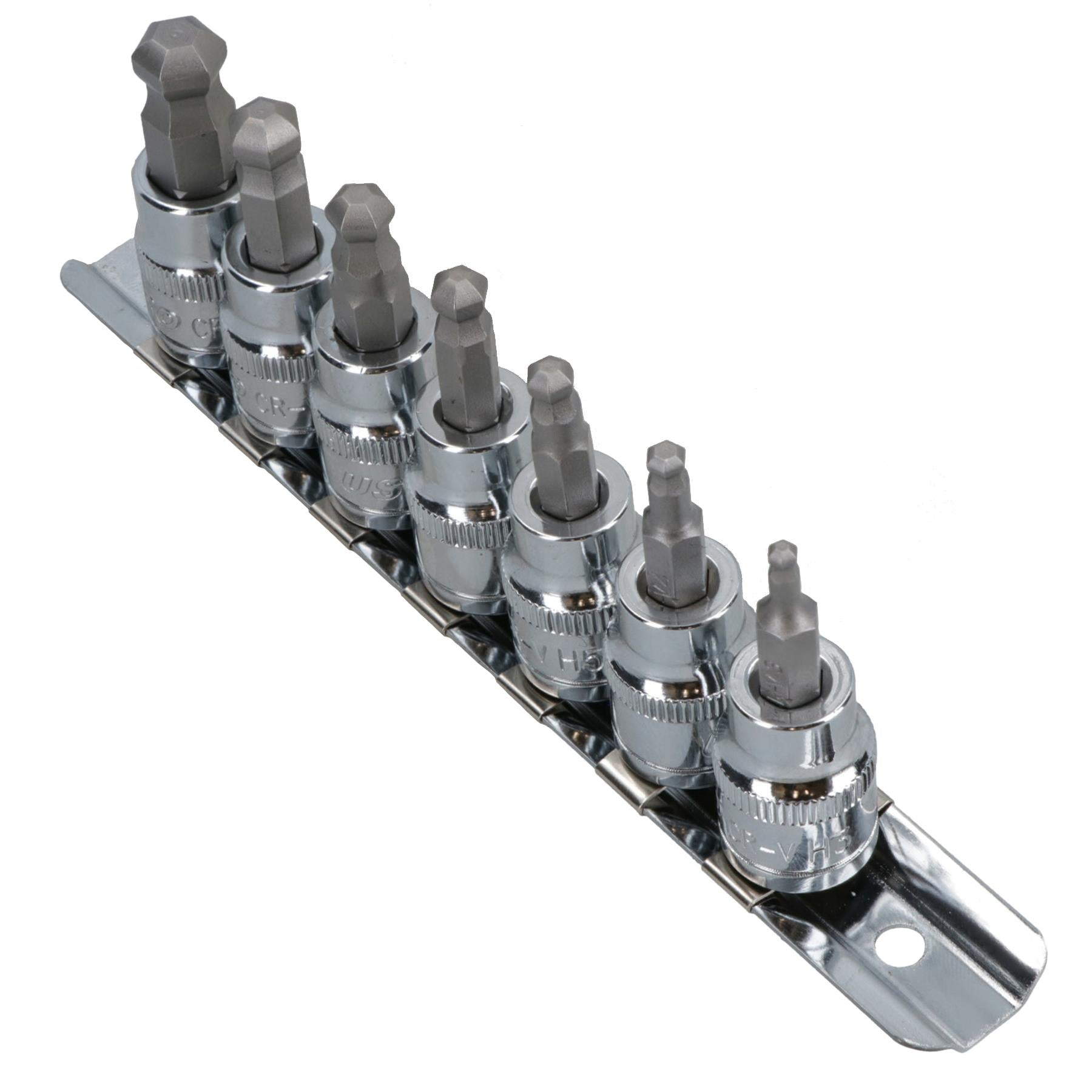 Metric Shallow Ball Ended Allen Hex Key Sockets 3/8in. Drive 3 – 10mm 7pc