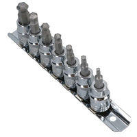 Metric Shallow Ball Ended Allen Hex Key Sockets 3/8in. Drive 3 – 10mm 7pc