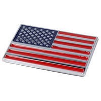 USA Stars & Stripes Flag Badge Emblem Chromed ABS Plastic Self Adhesive