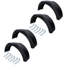 4 x 14 Inch Plastic Trailer Mudguard Wheel Arch Wing Fender + 12 x Fixing Brackets