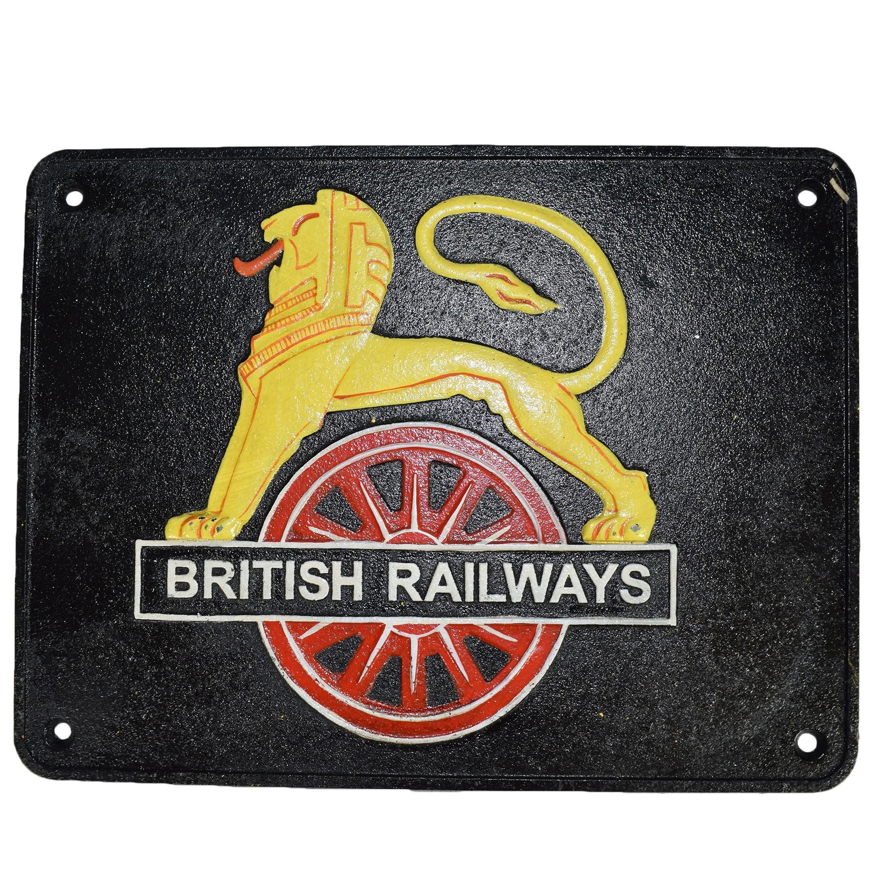 British Railway Löwe Schild Gusseisen Schild Plakette Wand Zaun Tor Zug Lokomotive