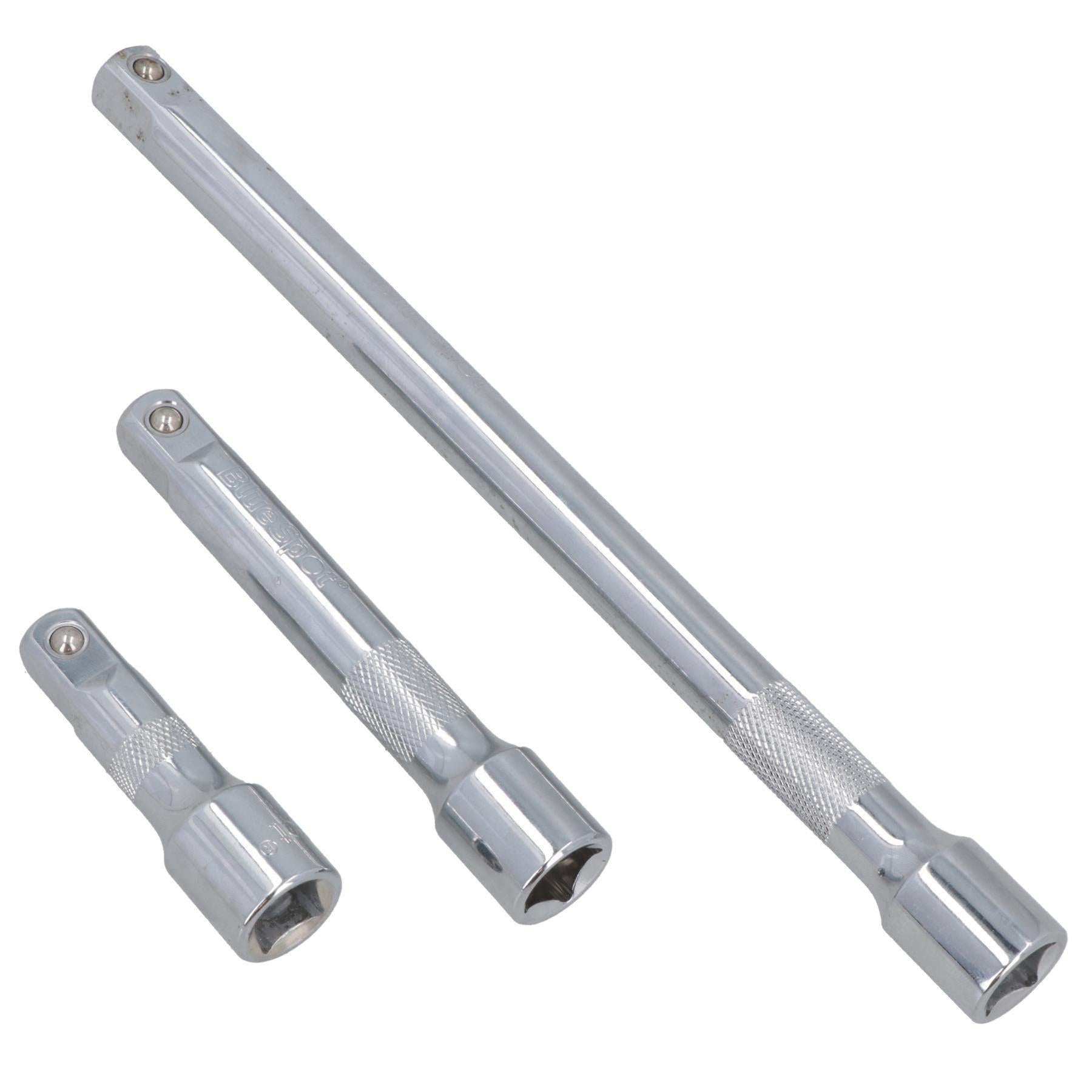 3-teiliges Ratschen-Verlängerungsset mit 1/2-Zoll-Antrieb, gerade Stecknuss, 75 mm, 125 mm, 250 mm