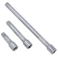 Jeu de 3 rallonges à cliquet à douille droite 1/2" 75 mm 125 mm 250 mm