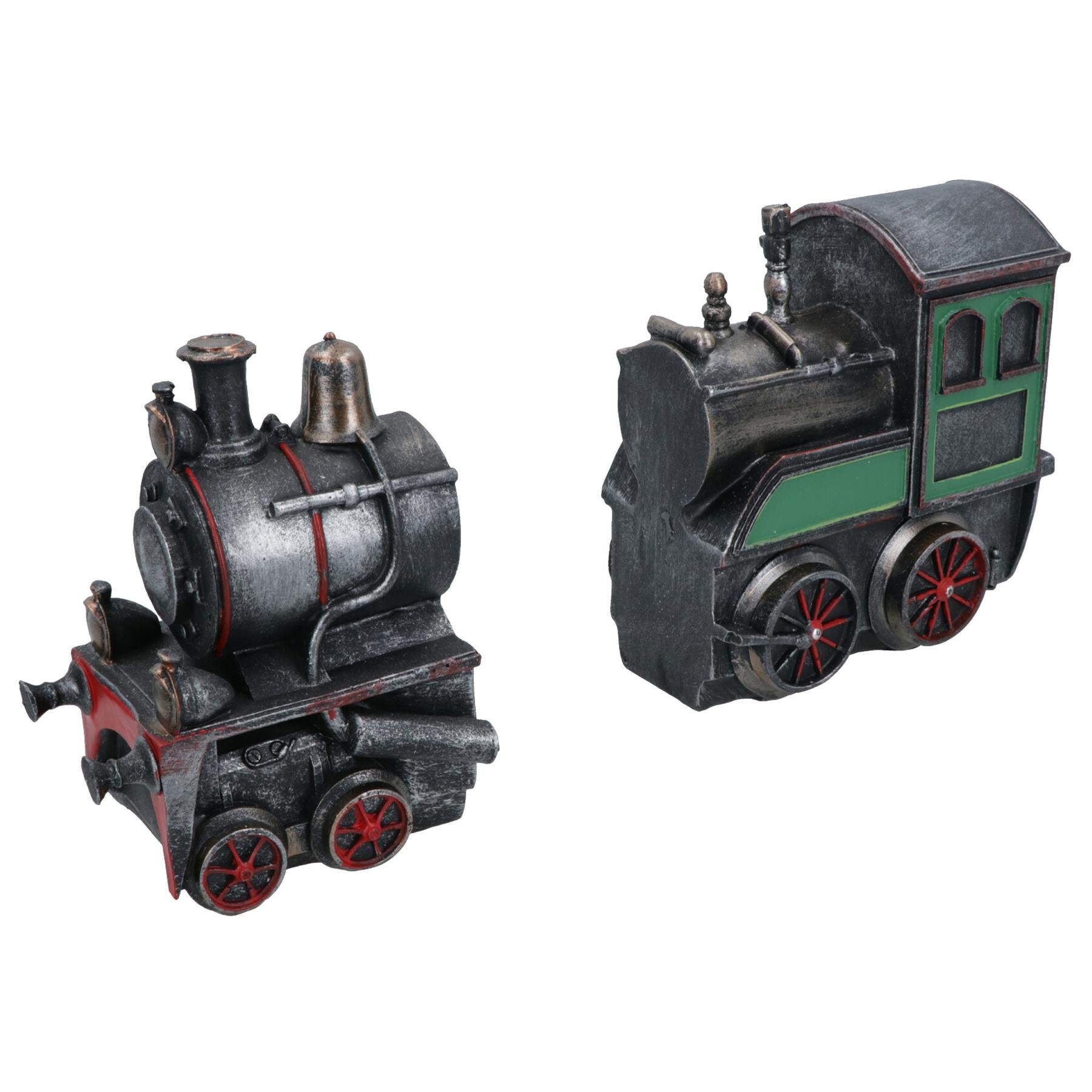 Train Bookends Ornament Cast Iron Book Ends Stand Holder Railway Locomotive