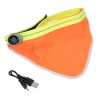 M/L Flashing Reflective Dog Bandanna 3 Light Settings For Dog Walking At Night