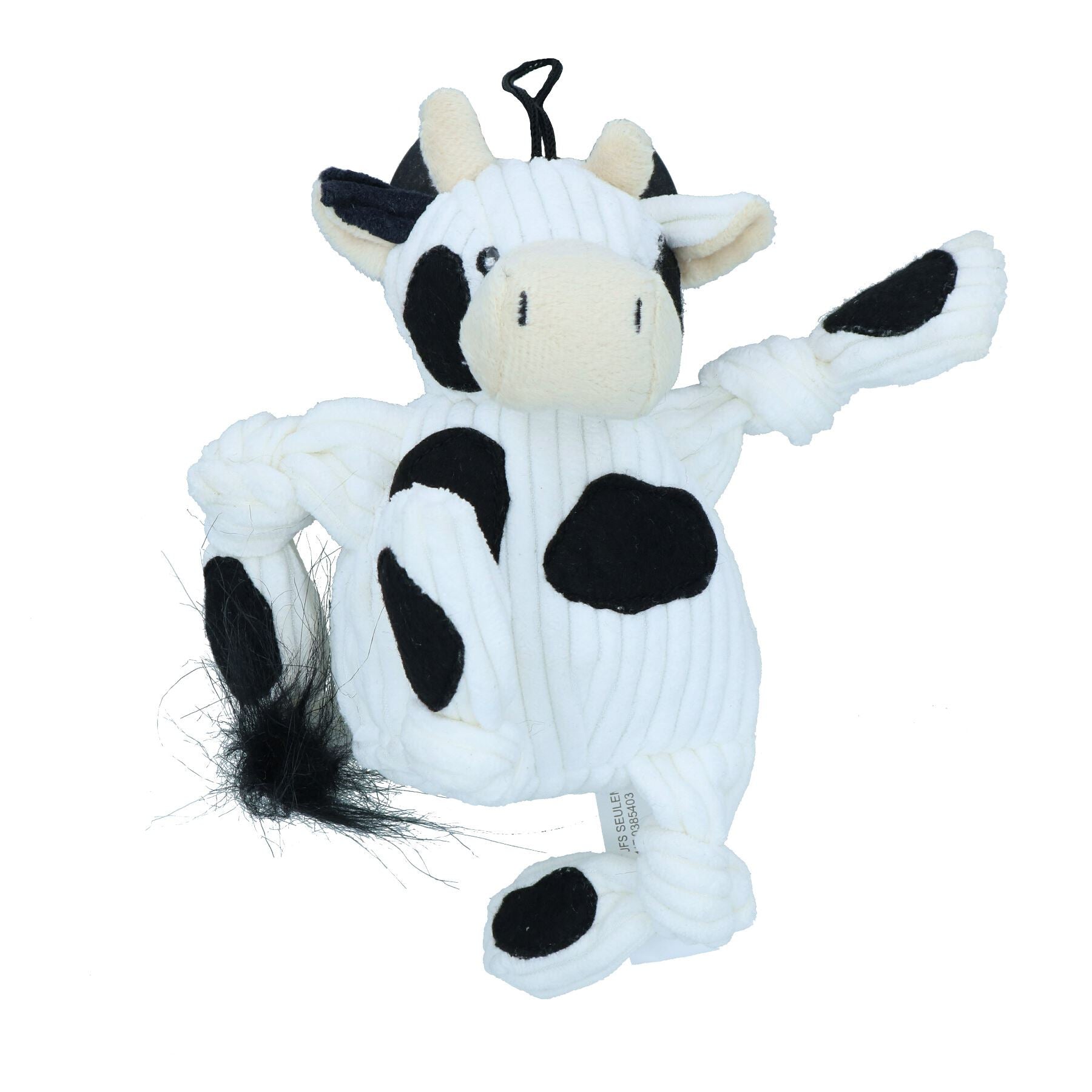 Small Cow Knottie Plush Durable Multi Squeaky Dog Puppy Toy 7x12x18cm