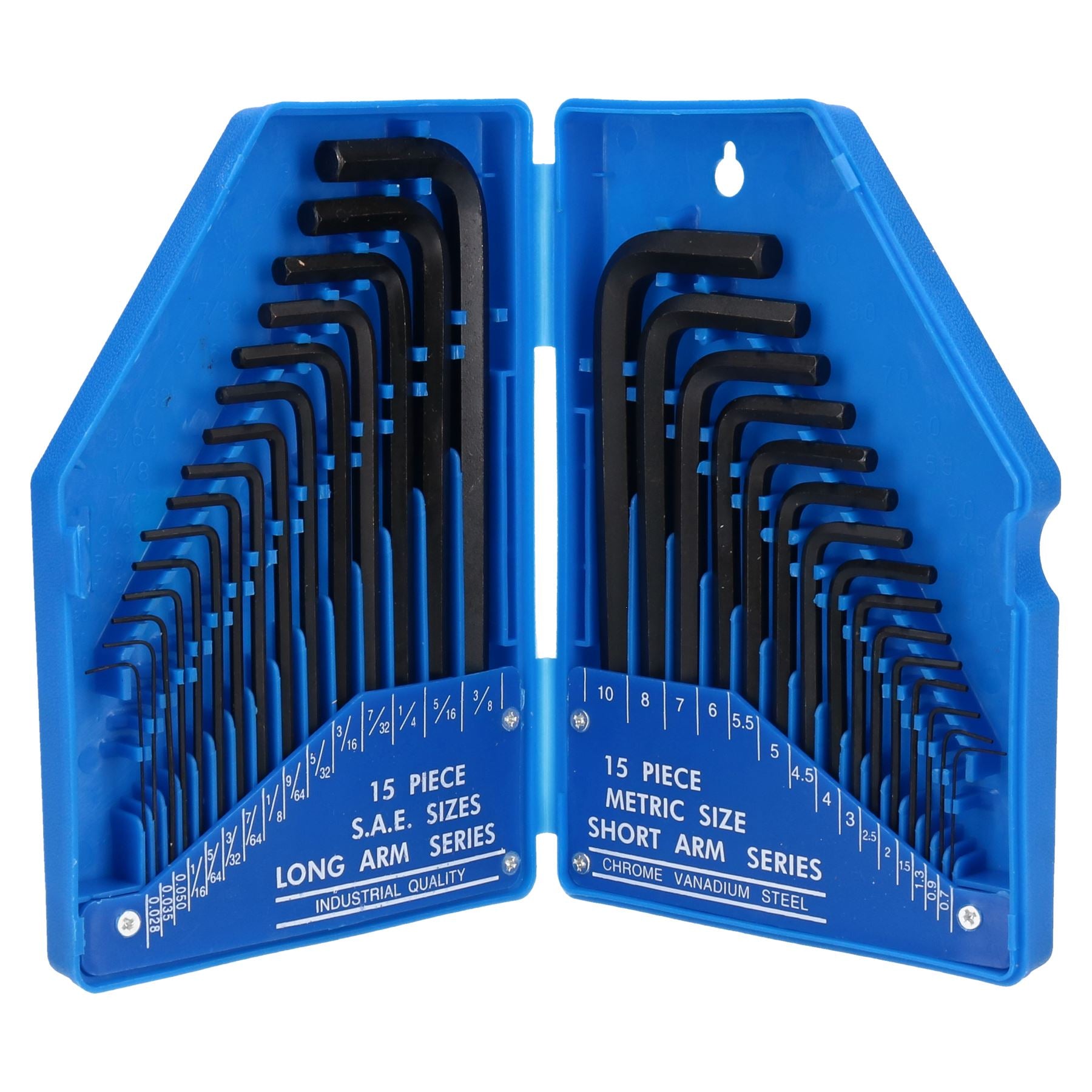 30pc Metric and Imperial AF SAE Allen Hex Keys 0.7mm - 10mm / 0.028 -3/8