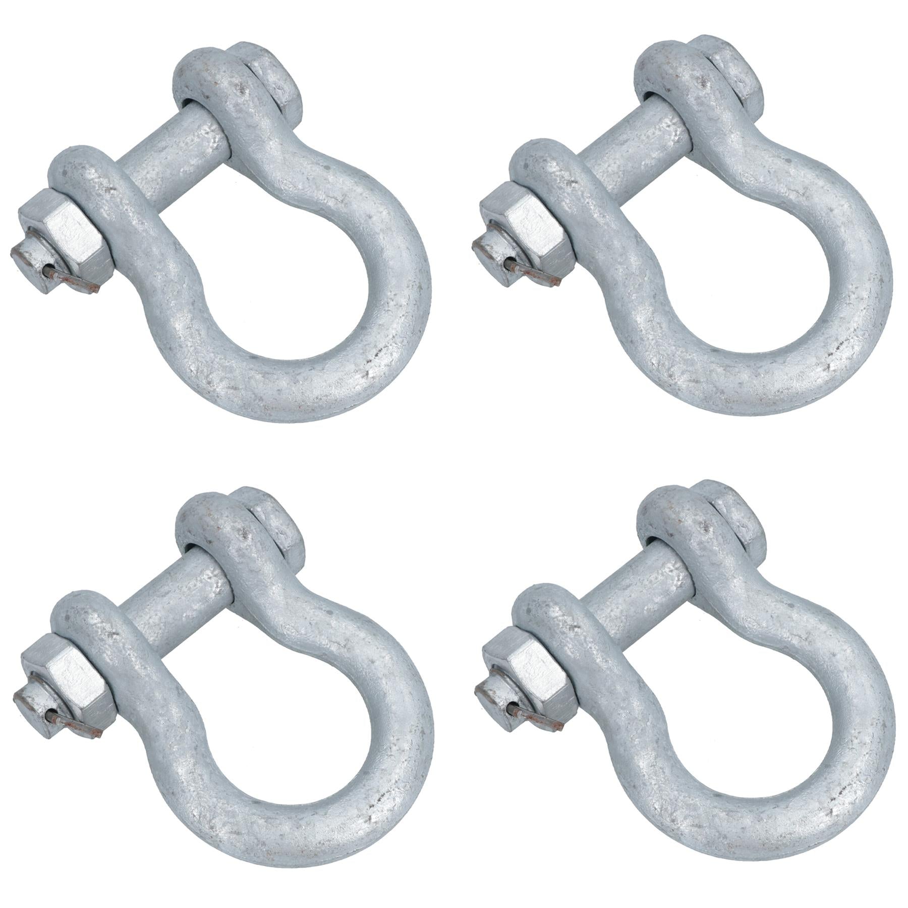 Galvanised Bow Shackle Safety Pin 7/8in (22mm) 6.50T to US Fed Spec