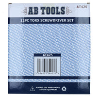 TORX / Star screwdriver set 12pc T6 - T45 with cushioned grip by AB Tools