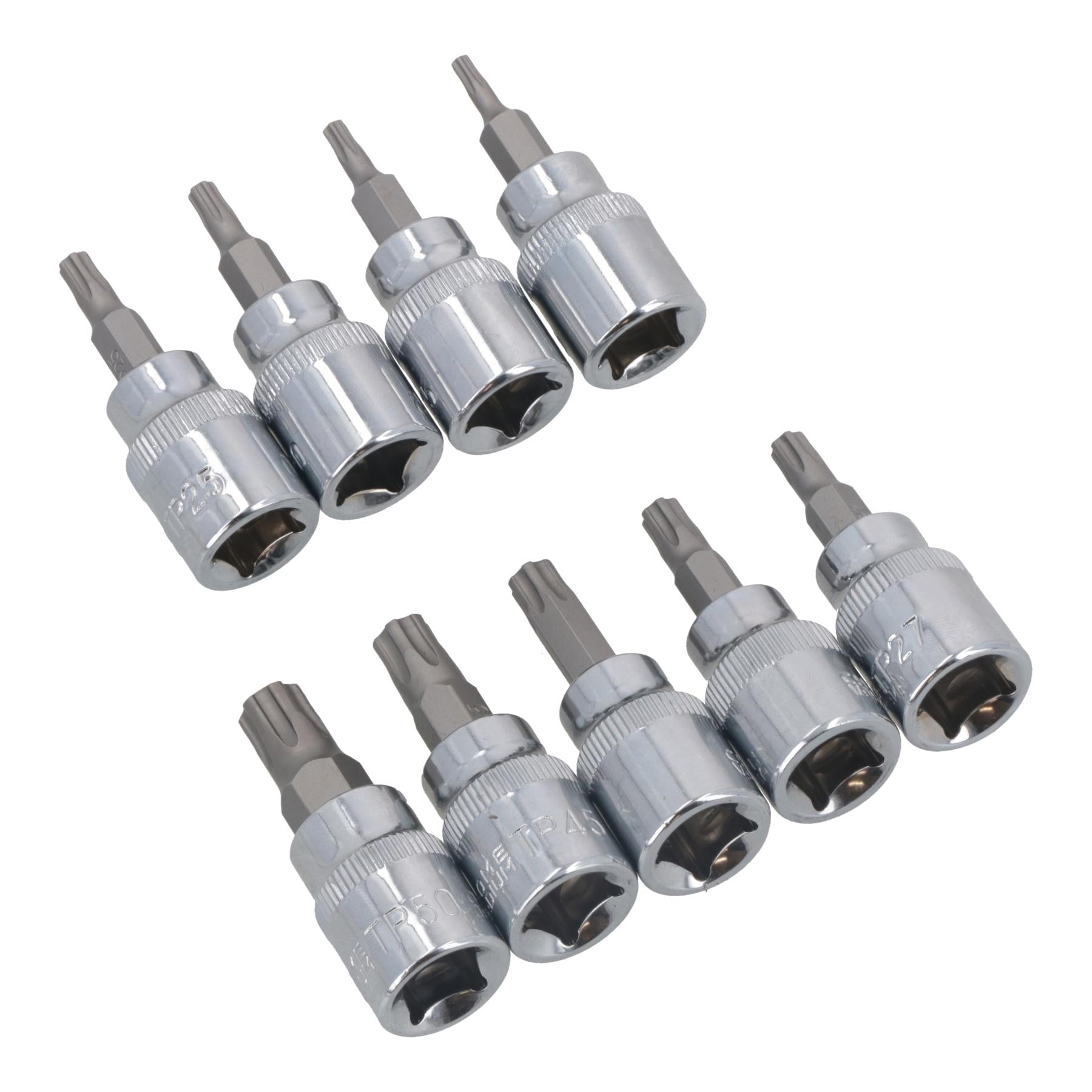 3/8"-Antrieb Torx / Star Plus-Steckschlüsseleinsätze, männlich, TP10 – TP50, 9-teiliger Satz von Bergen