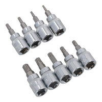 3/8"-Antrieb Torx / Star Plus-Steckschlüsseleinsätze, männlich, TP10 – TP50, 9-teiliger Satz von Bergen