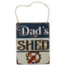 Retro-Metallschild zum Aufhängen „Dad's Shed“ für Garage/Zuhause, vorgestanzte Löcher, 20 x 25 cm