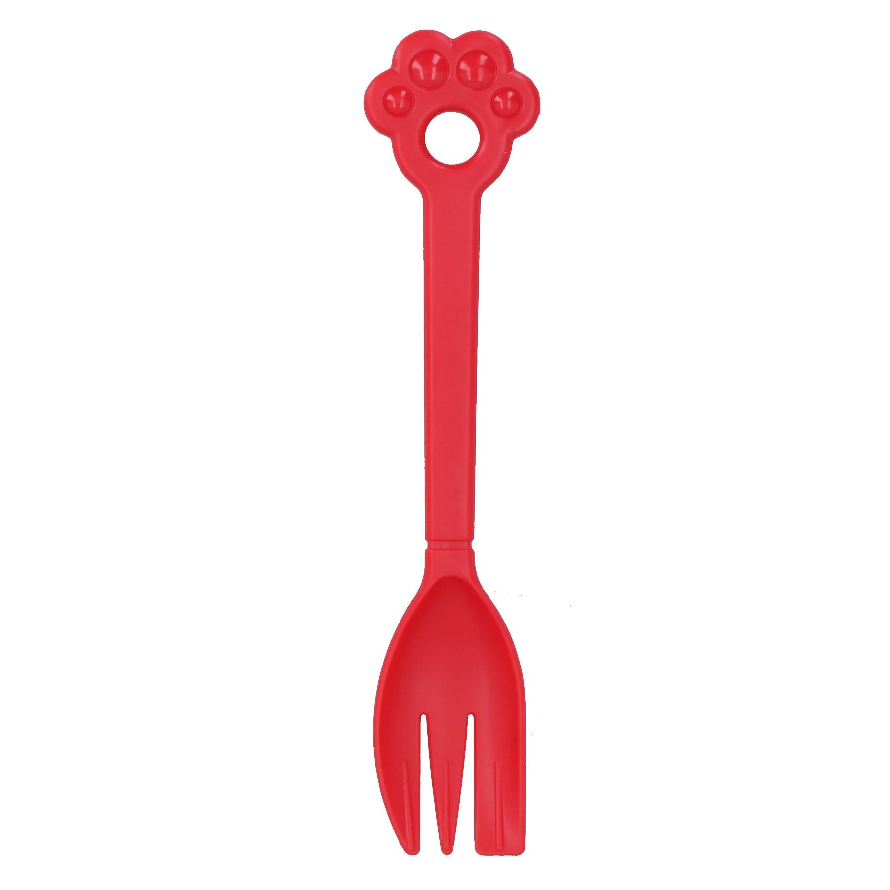 1pc Food Grade Plastic Dog Cat Feeding Fork Spork Assorted