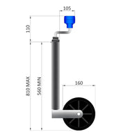 34mm Stützrad mit Klemmhalterung für Erde Daxara TR004_TR184