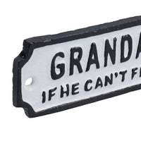 Plaque en fonte pour hangar de grand-père, porte, mur, maison, portail, garage, atelier