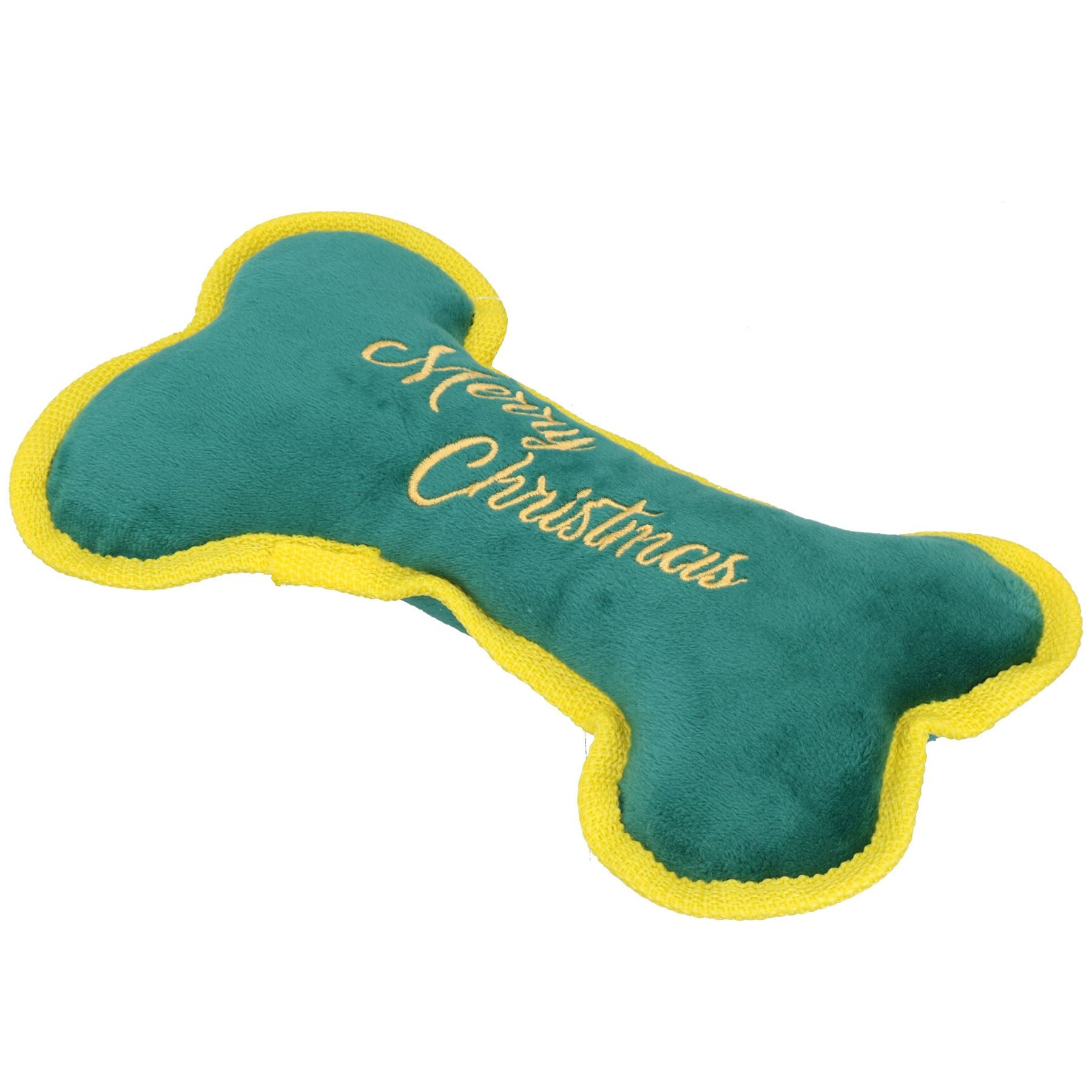 Cadeau de Noël pour chien Joyeux Noël Os couineur Peluche Jouet Cadeau de Noël