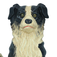 Border Collie Sheep Dog Door Stop Cast Iron Wedge Doorstop House Home Shed