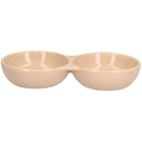 Beige Small Aniamls Pet 8" Twin Naturals Stoneware Food Water Bowl Dish