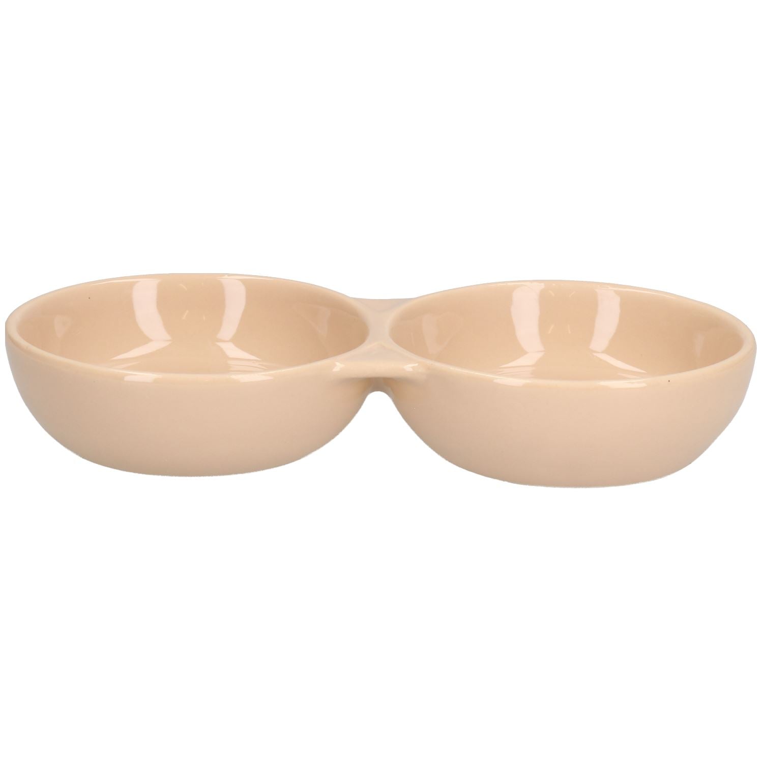 Beige Small Aniamls Pet 8" Twin Naturals Stoneware Food Water Bowl Dish