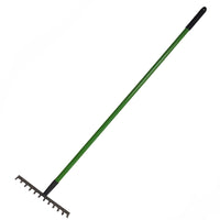 12 Teeth Soil Garden Rake Tubular Handle Carbon Steel 120cm Soil Leaf Raker