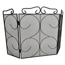 Fire Screen Spark Guard Scroll Design 3 Panel Heavy Fireplace Home House