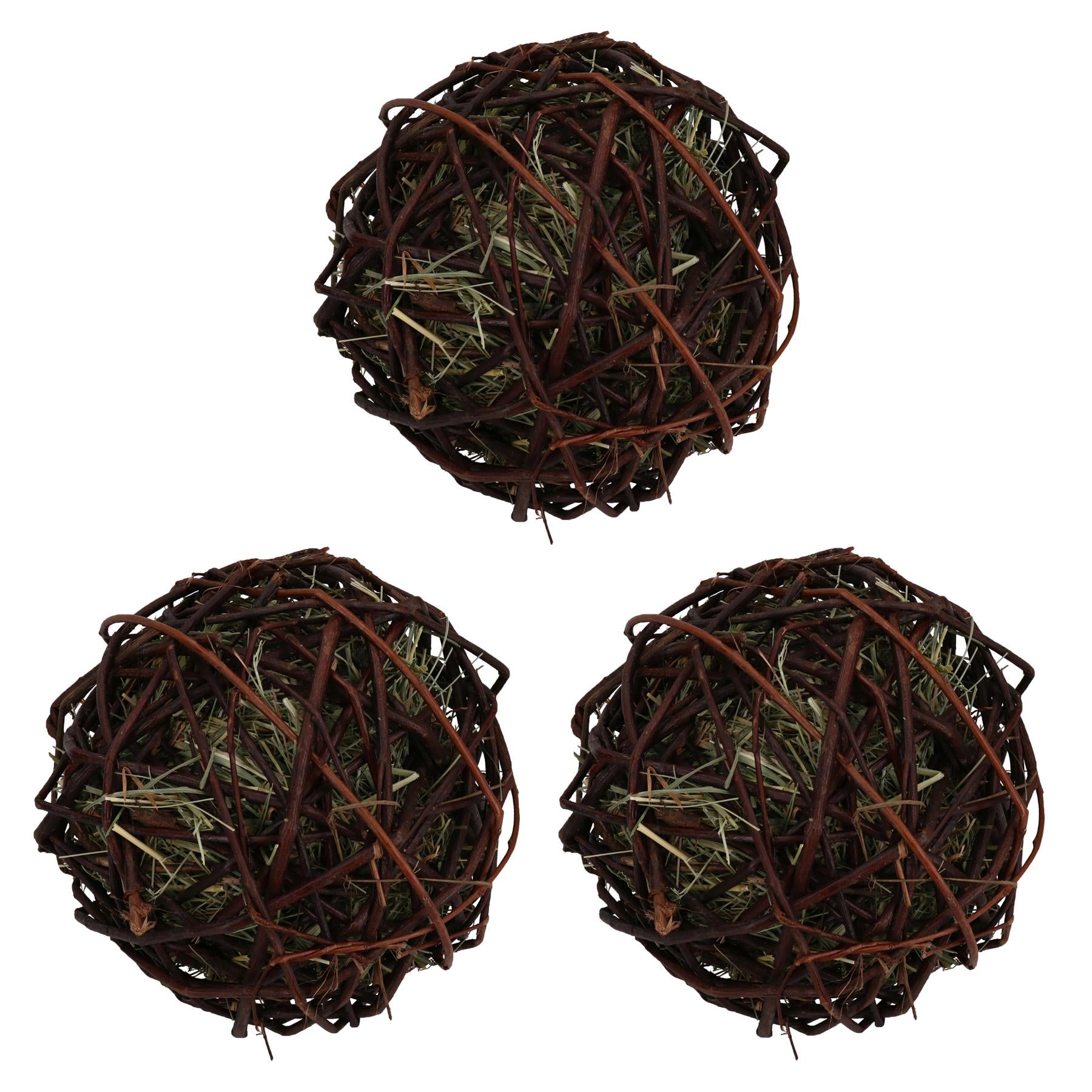 3PK Large Small Animal Rabbit Edible Gnaw Weave Ball Boredom Breaker Toy