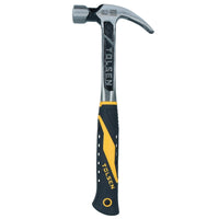 16oz One Piece Forged Claw Hammer with Fibreglass Handle Nail Screw Remover