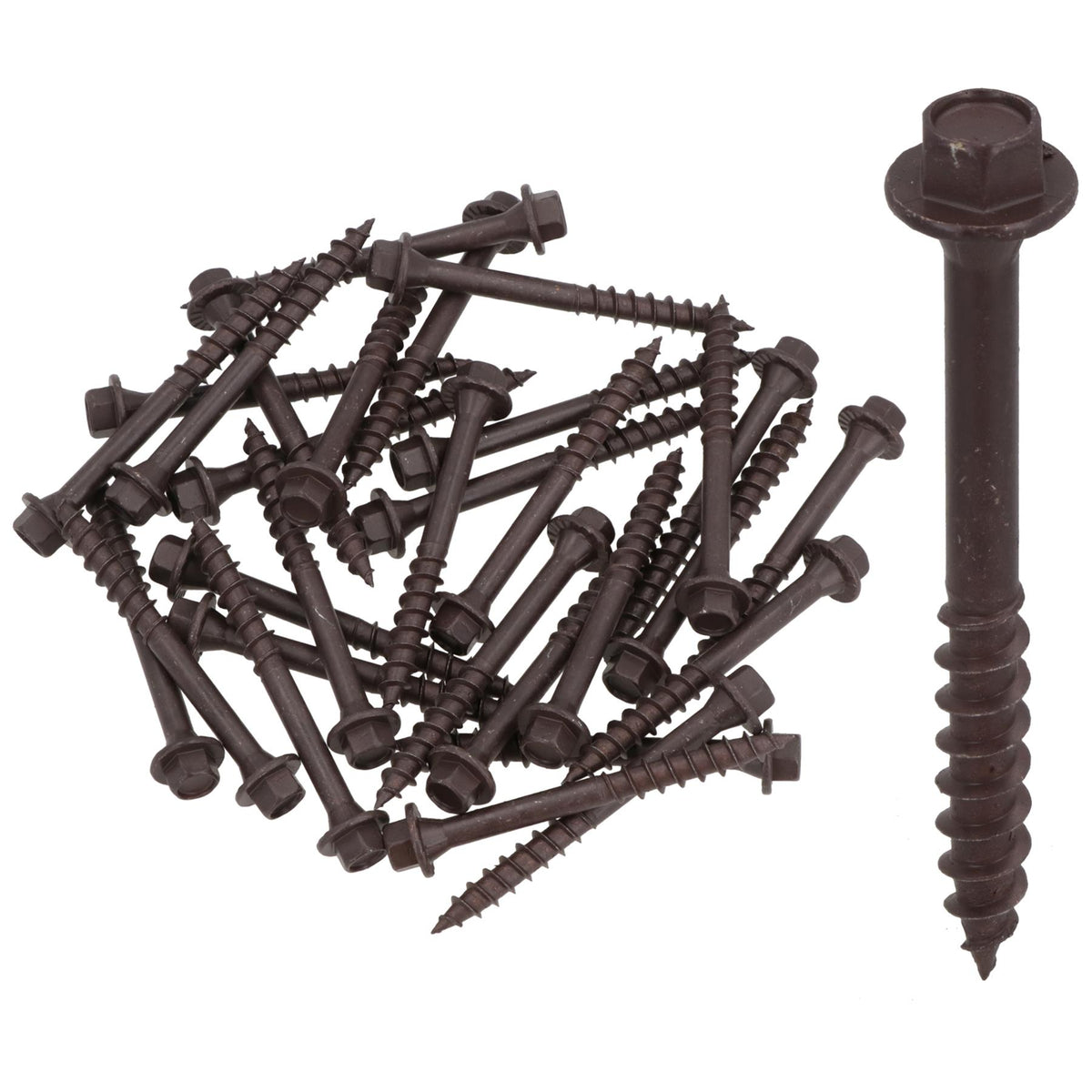 63mm Timber Sleeper Wood Screws For Railway Sleepers Hex Head Brown 30pc