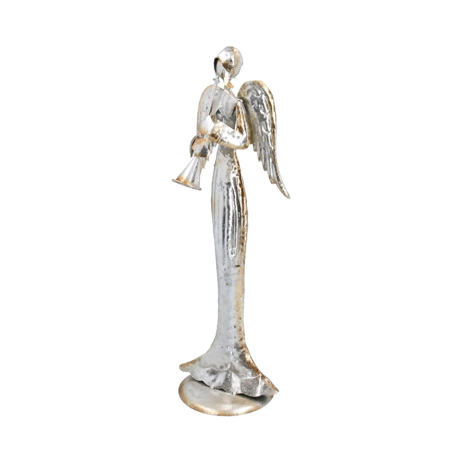 Silver & Gold Angel Wings Sculpture Ornament Statue Metal Decoration Figurine