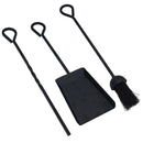 18" Loop Brush, Shovel & Poker Fire Coal Wood Log Burner Steel Metal 450mm
