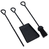 18" Loop Brush, Shovel & Poker Fire Coal Wood Log Burner Steel Metal 450mm