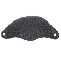 Furniture Door Pull Handle Cast Iron Cupboard Drawer Chest Shell Cup Clam