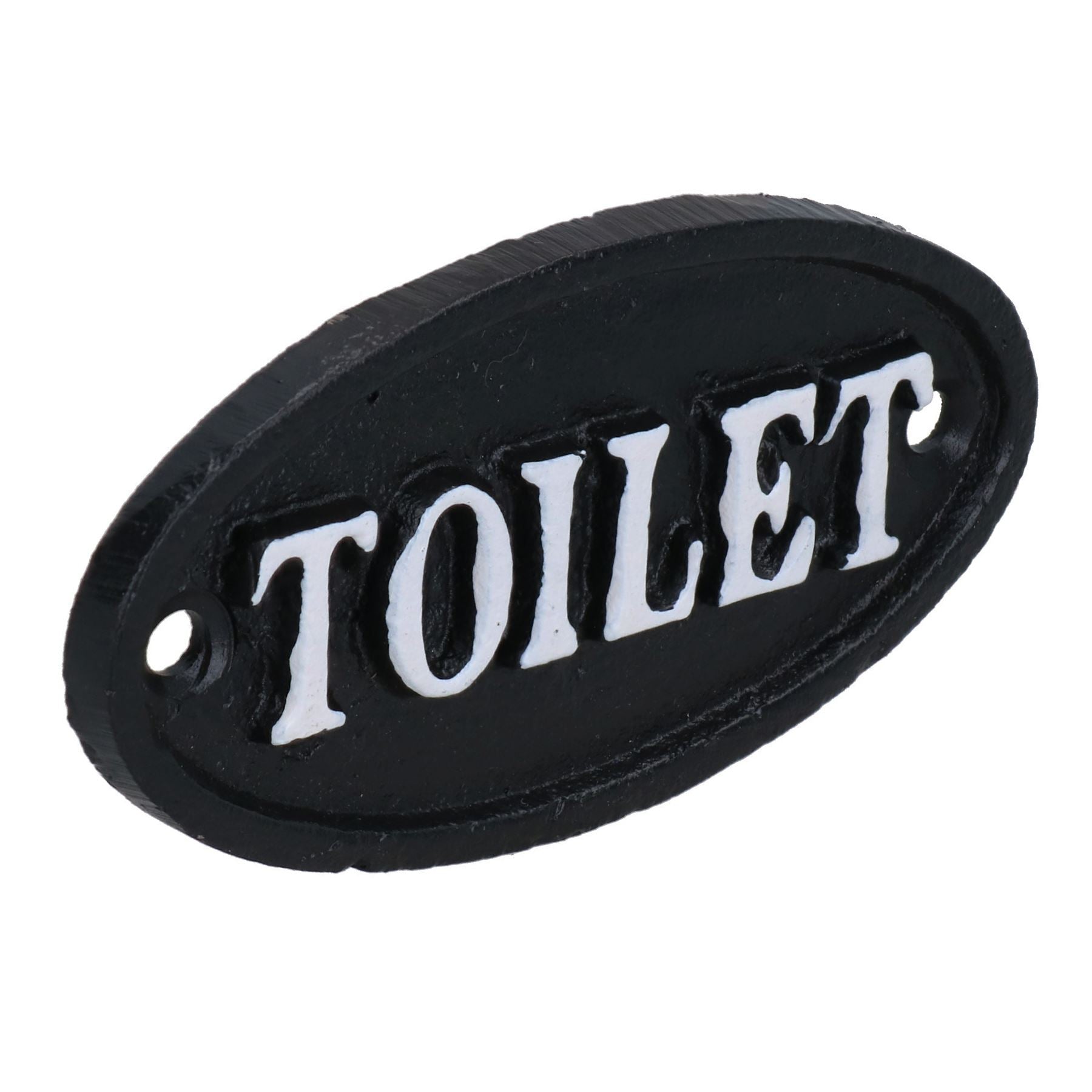 Toilet Bathroom Cast Iron Sign Plaque Door Wall House Work Office Shop Loo