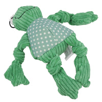 Small Frog Knottie Plush Durable Multi Squeaky Dog Puppy Toy 7x12x20cm