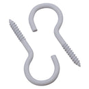Screw Hook Fasteners Hangers White Plastic Finish 16mm Dia 50mm length