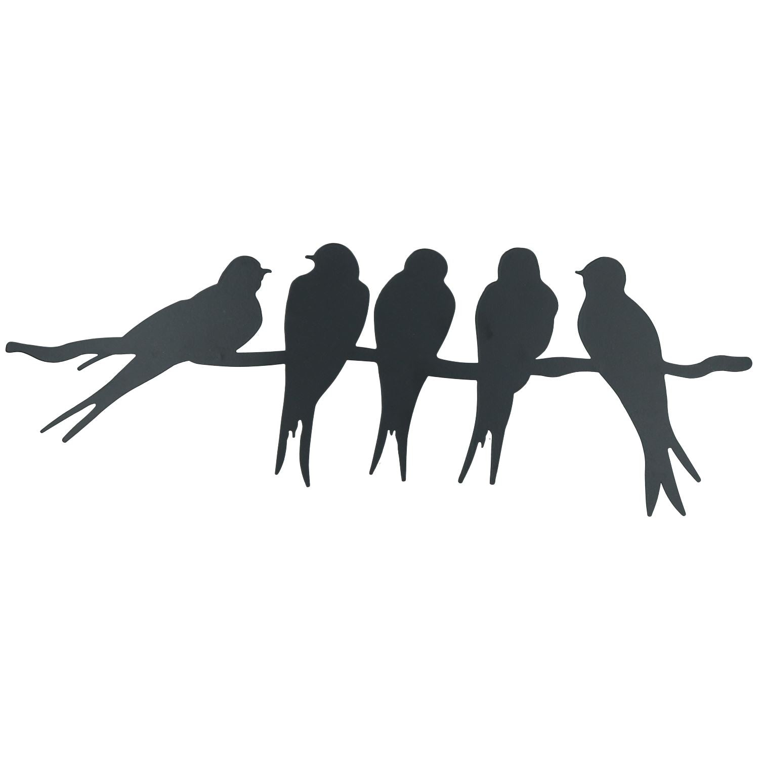 Birds on Wire / Branch Wall Art Metal Silhouette Garden Home Fence Decoration