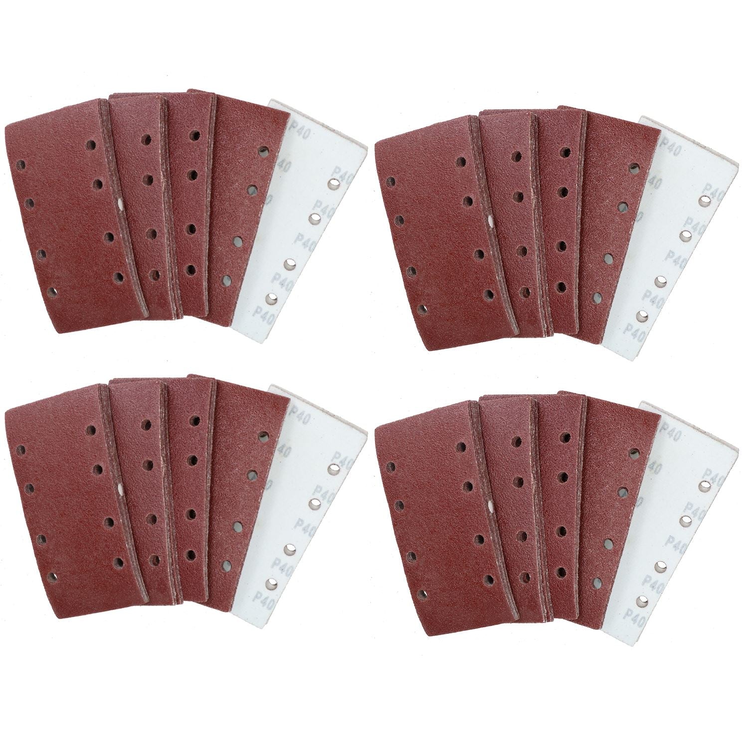 Hook + Loop 1/3 Sheet Sanding Sander Sandpaper Pads 40 Grit Coarse 200 Pack