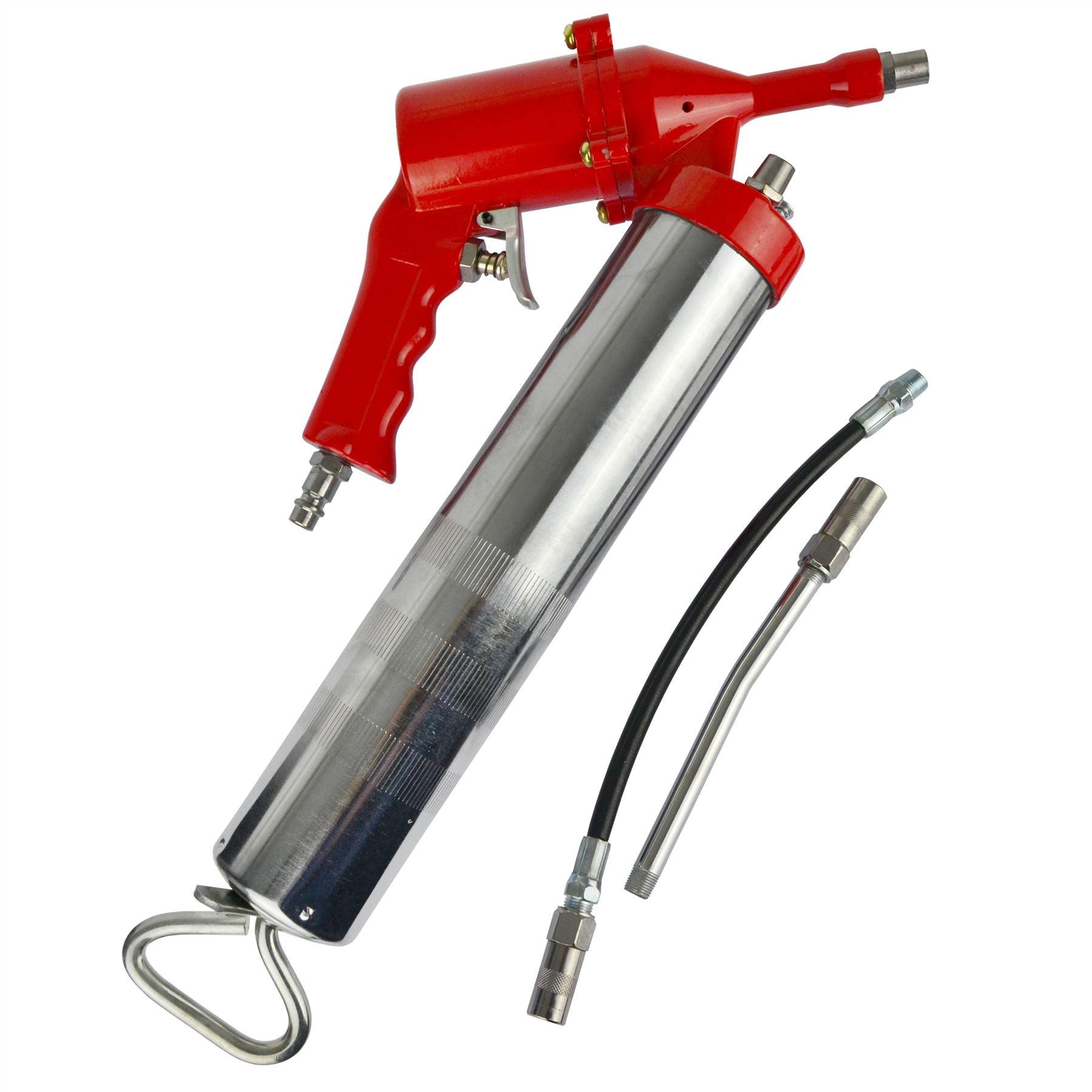 14oz Air Grease Gun Pump with Rigid and Flexible Extension Lubricating TE742