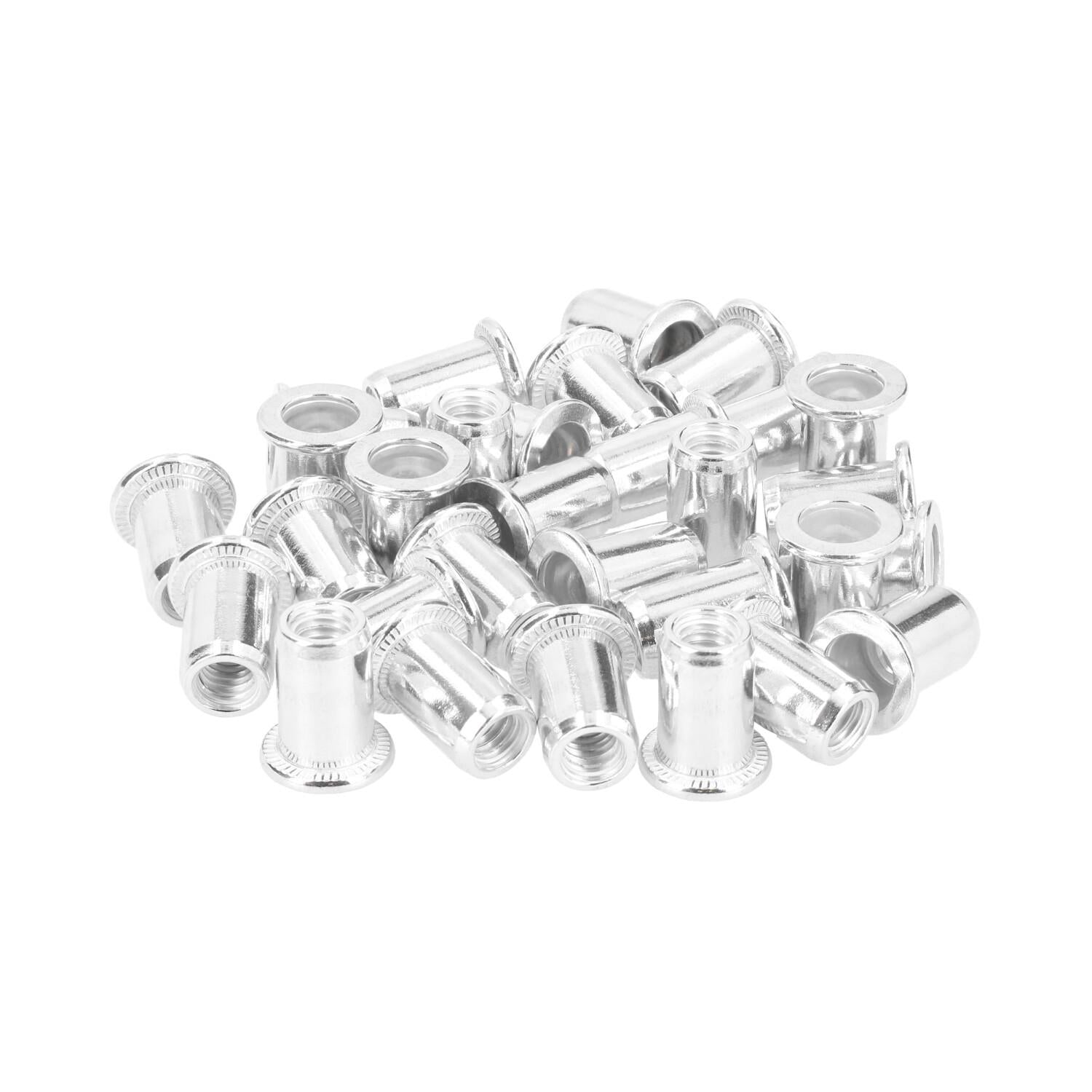 Écrous à riveter en aluminium de 6 mm, écrous à riveter, inserts filetés, écrou borgne, 30 pièces