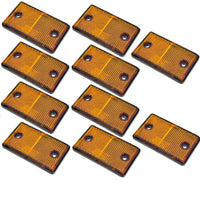 Amber Rectangular Side Reflector Pack of 10 Trailer Fence Gate Post TR068