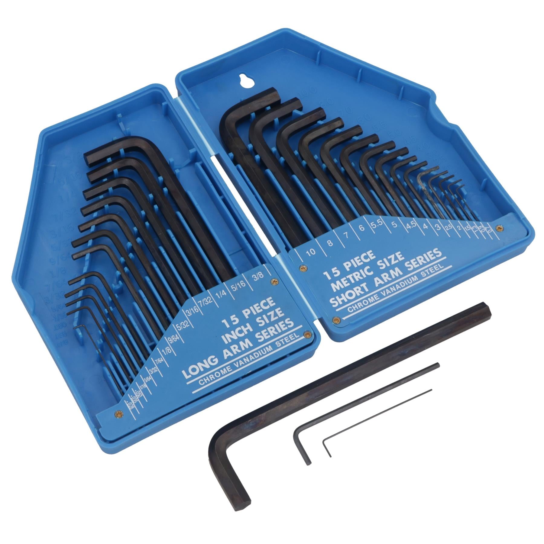 Inbusschlüssel-Satz, 30-teilig, metrisch 0,7 mm – 10 mm / imperial / AF 0,028 – 3/8 LSR30