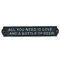 Plaque en fonte All You Need Is Love &amp; Beer pour mur, bar, maison, jardin, porte