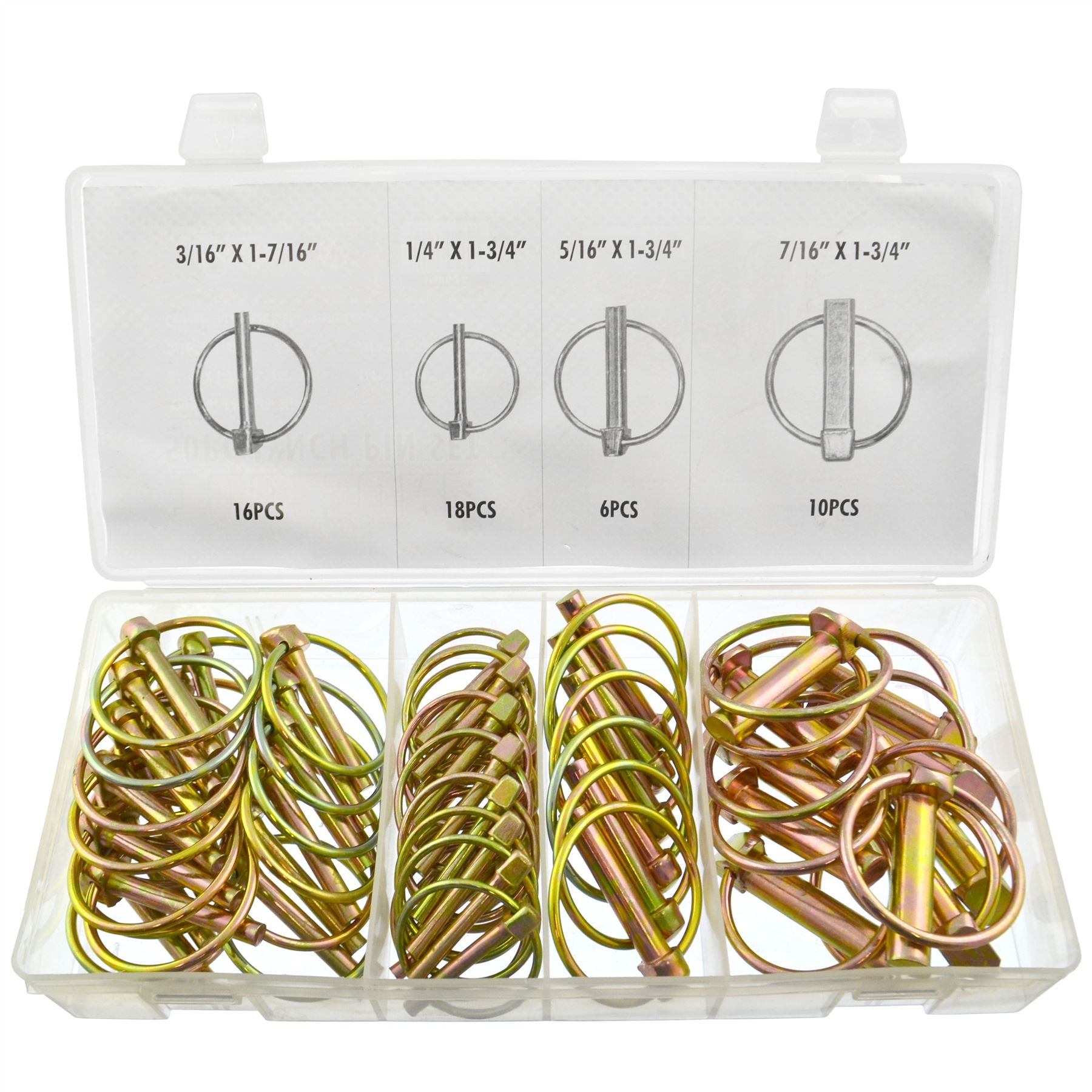 Line Pin Set Rst 50pc Lynch Pin ( Linchpin ) Locking Pin Clip Assortment Set For Traile ...