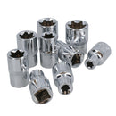1/2" Drive Straight Ratchet + Female Torx Star E sockets E10 – E24 10pc Set