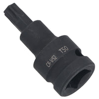 T50 x 53mm 1/2" Drive Short Impact Impacted Torx / Star Male Socket